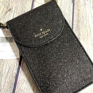 Kate Spade NS Joeley Black Glitter Phone Crossbody
